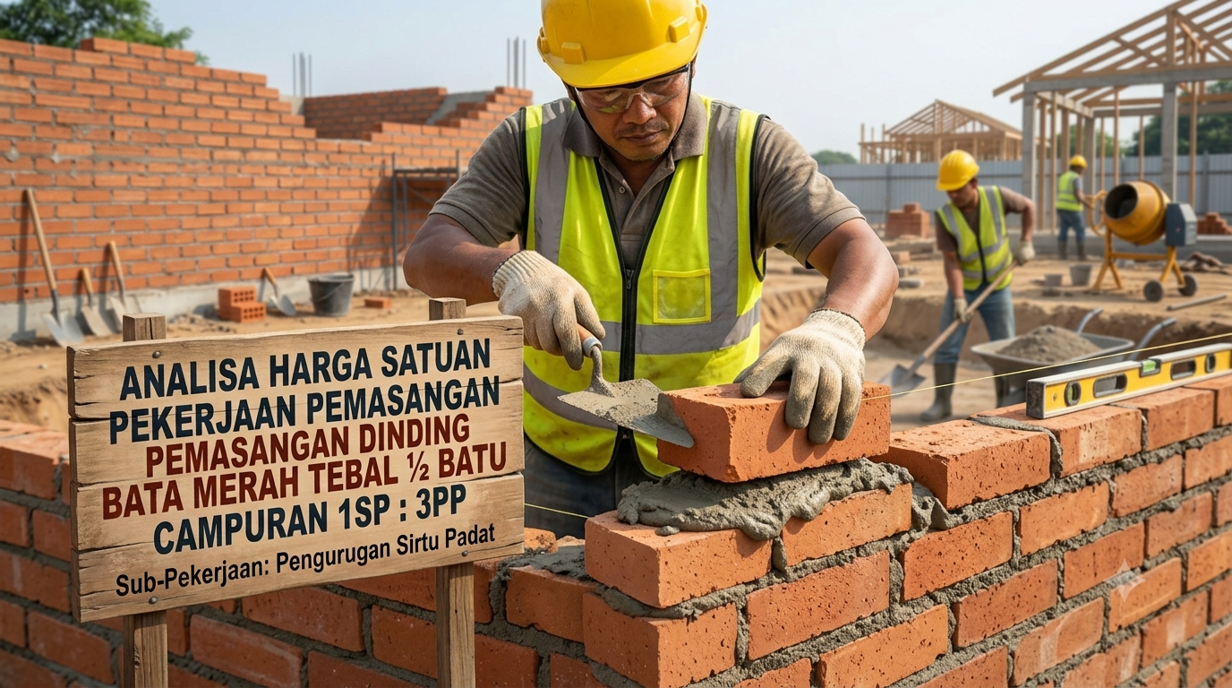 Analisa Harga Satuan Pekerjaan Pasang Dinding Bata Merah 1SP:3PP